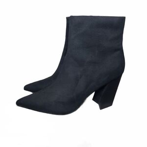 JUST FAB Seude Heeled Ankle Booties Size 9.5
